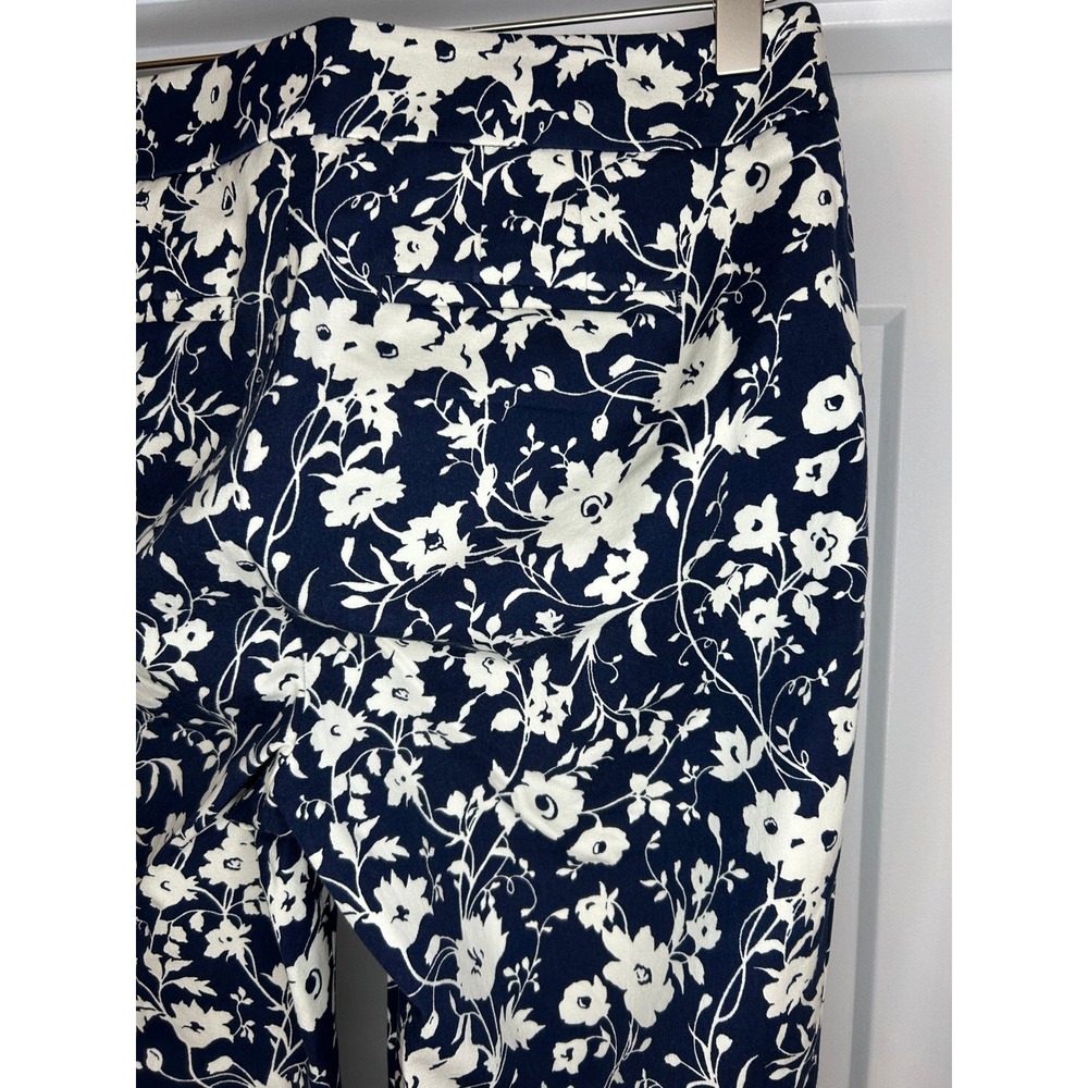 Talbots Chatham Ankle Pant 6P Navy White Floral Side Zip Stretch Cotton Trousers - Picture 6 of 10